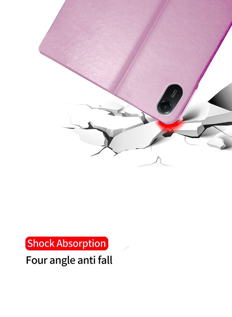 بيتر غطاء واقٍ لهاتف Xiaomi Redmi Pad 2 2025 (11.0 بوصة) من الجلد الصناعي الكلاسيكي مع حامل ثلاثي الطي (TCFPSR) - وردي فاتح - Image 5